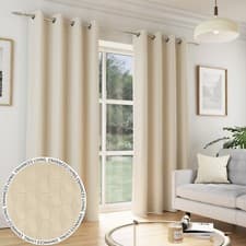Image of TOKYO THERMAL BLOCKOUT CURTAINS SOFT VELVET EMBOSSED EYELET RING TOP READY MADE