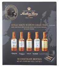 Image of Anthon Berg Single Malt Whisky Chocolate Liqueurs 10 Pieces 155g x 9 Free Post