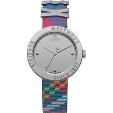 Image of Vivienne Westwood Rebel Silver Dial Synthetic Leather Strap Watch VV303SLMT