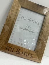 Image of Mr & Mrs Oak Photo Frame 7x5 – Transomnia Giftware - Wedding Gift Anniversary