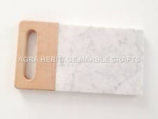 Image of 9"x12" Creative Design Marble Wood Chopping Board Platter Occasional Decor E696
