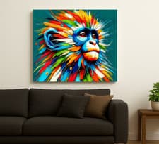 Image of Vibrant Monkey Canvas – Stunning Wall Art with Premium Texture
