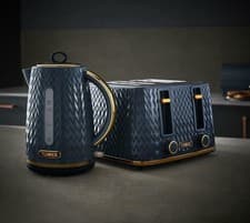 Image of Tower Empire Kettle and 4 Slice Toaster Set Midnight Blue