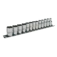 Image of Sealey Socket Set 13pc 1/4"Sq Drive 12pt WallDrive Metric AK2680