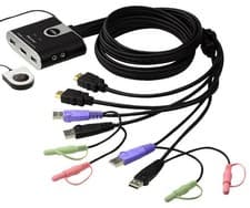 Image of ATEN TECHNOLOGY - 2 Port USB HDMI/Audio Cable KVM Switch