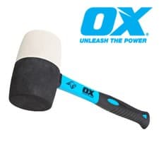 Image of OX Tools 32oz Combination Rubber Mallet White Non Marking Hammer Face | T081932