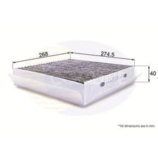 Image of Genuine Comline Activated Carbon Cabin Pollen Filter - EKF179A