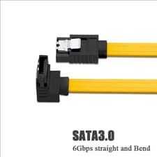 Image of Right Angle 50cm SATA Cable Serial ATA Data Lead Locking Latching RA-RA 0.5m 6GB