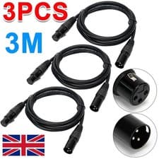 Image of 3pcs 3M DMX Leads 3-Pin XLR Male to Female High Quality DJ Stage Lighting Cable