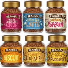 Image of Beanies Instant Coffee Sweet Starter Pack (50g x 6 Pack) Cinnamon, Popcorn etc.