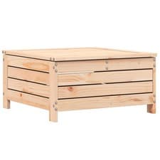 Image of Garden Footstool with Cushion Outdoor Ottoman Footrest Solid Wood Pine vidaXL