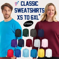 Image of Uneek Classic Sweatshirts Men Women Jumpers Crew Neck Plain Sweatsshirts UC203