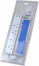 Image of Status 4-Way Extension Socket 2 Built In USB Charging Ports 2 m Cable 13 A White