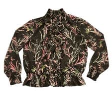 Image of Ted Baker London "Calio" Dark Fortune Blouse Size UK 14 Premium Luxury Designer