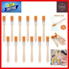 Image of 12 PCS Small Paint Brush, 0.5 Inch Width Soft Bristle with Wood Handle Trim P...