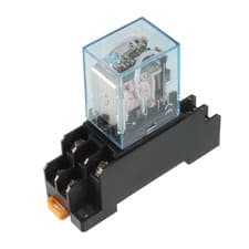 Image of AC 24V Coil Voltage DPDT Electromagnetic Relay w 35mm Din Rail Socket