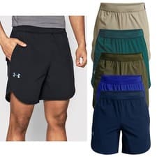 Image of UNDER ARMOUR Black Stretch Woven Shorts Running Training 1351667 Sz SMALL
