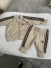 Image of Baby Adidas Beige Set 0-3 Months Tracksuit Outfit