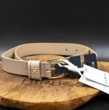 Image of Tommy Hilfiger Womens Belt Leather Jeans Belt Beige