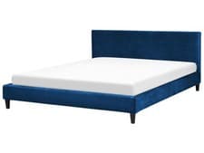 Image of Velvet EU Super King Size Bed Navy Blue FITOU
