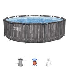 Image of Bestway Steel Pro Max Round Pool Set, 12FT Swimming Pool, Wood Print