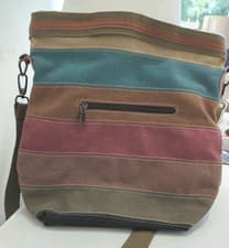 Image of Women Handbag Multi-Color Canvas Bag Large fashionable Tote Hobo Shoulder Bag