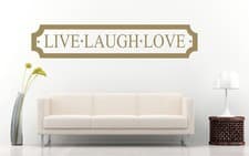 Image of Live Laugh Love Quote, Vinyl Wall Art Sticker Decal Mural, Mirror, Window, Door