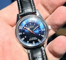 Image of Refurbished Original Oris Blue Dial Swiss-Made movement Fluted Bezel