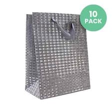 Image of Glitter Gift Bags – Sparkly Paper Bags with Handles – Multicolours - Pack of 10