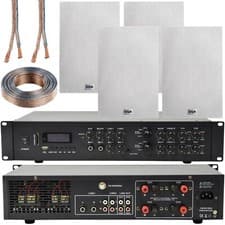 Image of 1100W Bluetooth Sound System & 4x 140W In Wall Speakers - 4 Zone Multi Room Amp