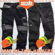 Image of SCRUFFS 3D TRADE Black/Graphite Trousers Multipocket  ALL SIZES - 5M TAPE FREE !