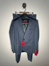 Image of HUGO BOSS Mens Blue Henry 2 Piece Suit Blazer And Suit pants Size 48R BNWT