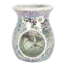 Image of Large Light Blue Iridescent Crackle Oil Burner