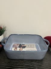 Image of Hairy Bikers Blue Reactive Glaze Rectangular Deep Baking Dish, 32.5cm