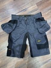 Image of Snickers All Round Work Stretch Shorts Holster Pockets Size 44. 5804 Steel Grey