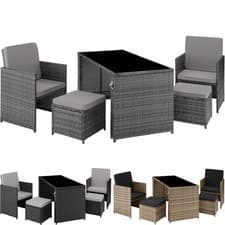 Image of Garden Furniture Table and Chairs Rattan Set Outdoor Chair Patio Dining Bistro