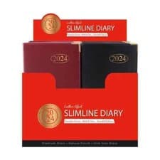 Image of Tallon Leather Effect Slim Week to View Pocket Diary 2024 School Office Shop UK