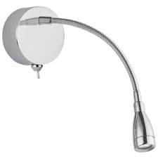 Image of LED Polished Chrome Modern Flexible Switched Reading Wall Light