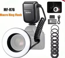 Image of Godox MF-R76 Macro LED Ring Flash Light 5000K Close Up Speedlite for Camera DSLR