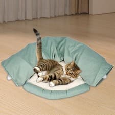 Image of Creative Pet Cat Tunnel Bed Interactive Toy with Hanging Balls Play Center