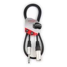 Image of Male XLR to 6.35mm Stereo TRS Jack Lead Balanced Signal Audio Speaker Cable