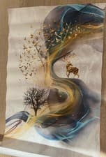 Image of Small Abstract design Print On Canvas (Not Framed). New. 10 x 6 cm