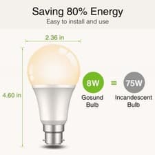 Image of Gosund 1/2/4Packs Wifi Smart Light Bulb for Alexa Google B22 8W Bulb Dimmable