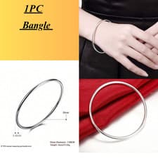 Image of Solid Sterling Silver Adjustable Bangle Bracelets Womens