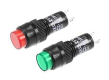 Image of LED Indicator Lamp Red Or Green 12 Volt DC 10 mm Chassis Or Panel Mount