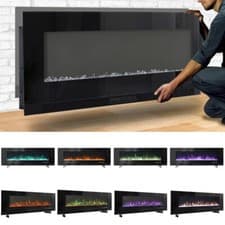 Image of Media Freestand/Insert Wall Mounted Fireplace 12 Flames LED Lights Electric Fire