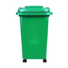 Image of 50L Wheelie Bin Dustbin Green Recycling Waste Rubbish Trash Home Office Kitchen