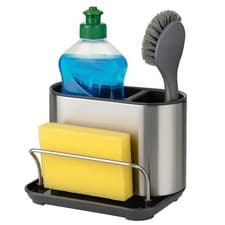 Image of Sink Caddy Stainless Steel Sink Organiser Sponge and Liquid Holder