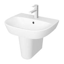 Image of Vitra Zentrum Basin with Semi Pedestal 550mm Wide - 1 Tap Hole