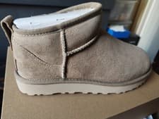 Image of Ugg Classic ultra mini ugg boots colour sand, size uk 4, brand new